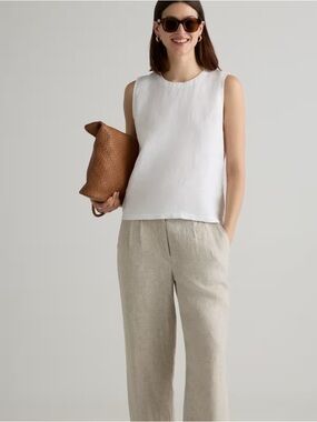 Quince Natural Linen Wide-Leg Pants